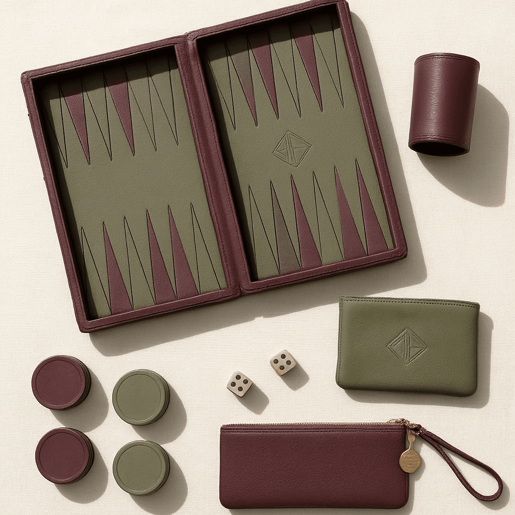 Open custom backgammon set