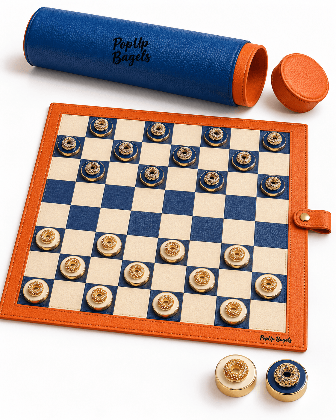 Custom-branded roll-up checkers by JetSetPlay