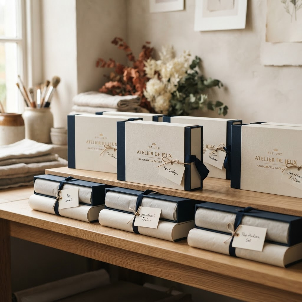 A small run of finished JetSetPlay editions in gift-ready packaging, held locally in reserve